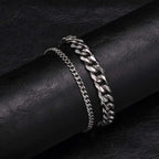 Cuban Bracelet Set (Silver)