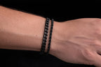 Cuban & Rope Bracelet Set (Black)
