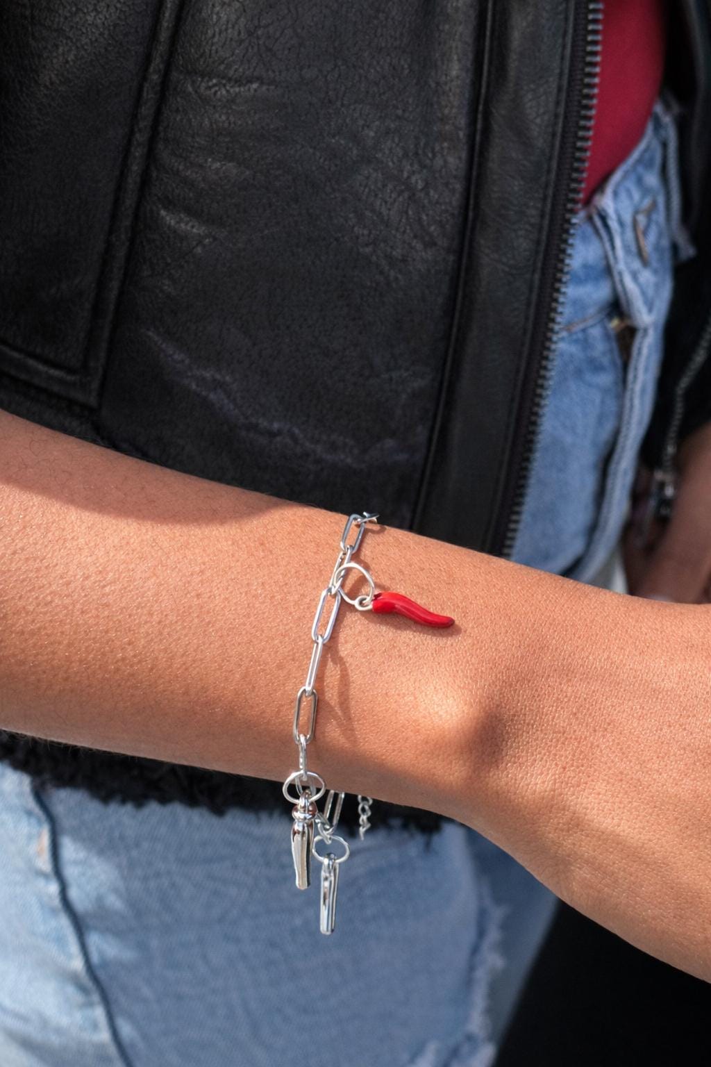 Italian Horn Bracelet (Silver)
