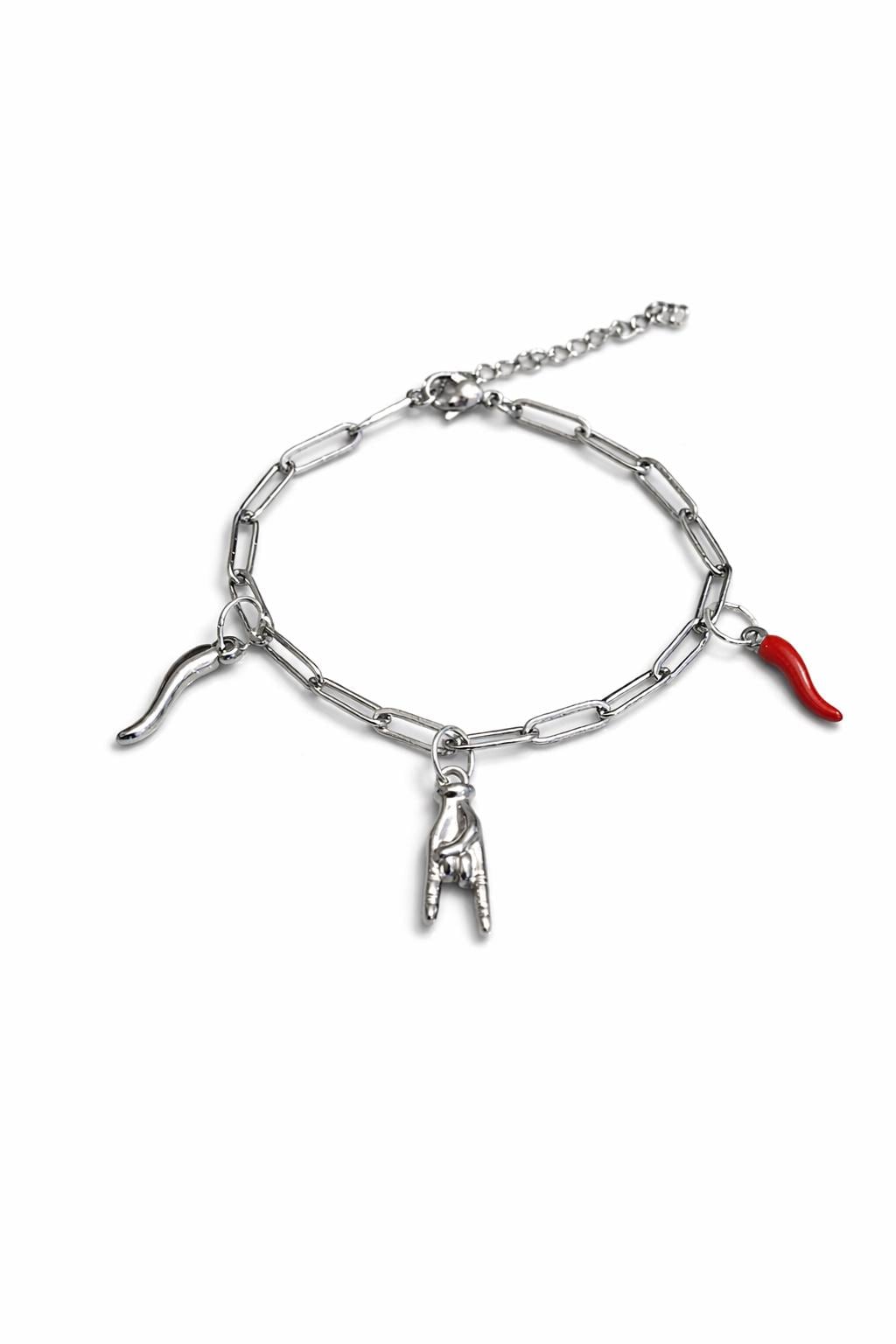 Italian Horn Bracelet (Silver)