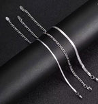 Figaro & Herringbone Bracelet Set (Silver)