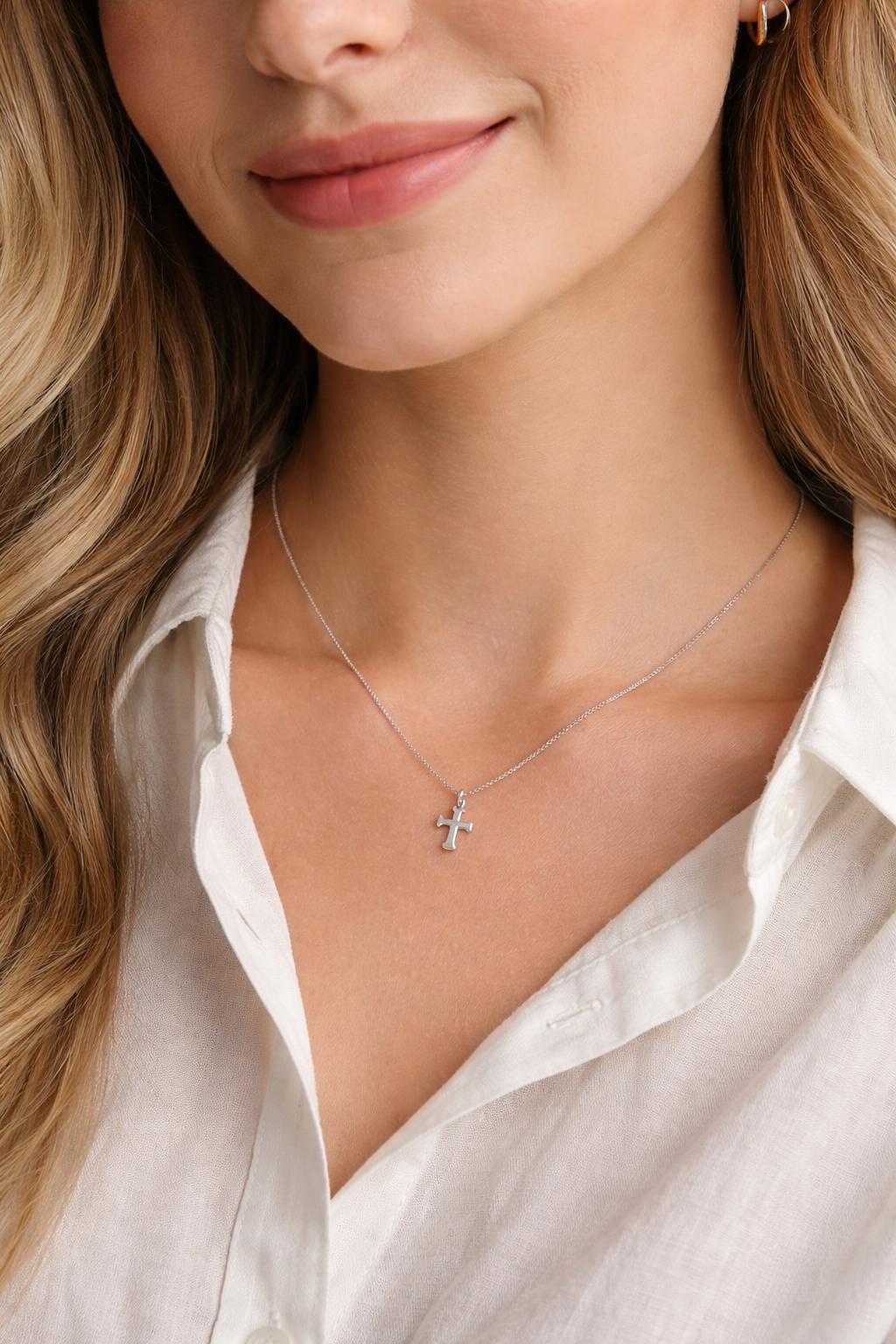 Mini Cross Pendant (Silver)