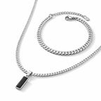 Cuban Necklace, Bracelet & Ring Set