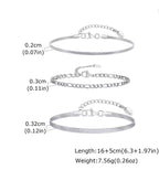 Figaro & Herringbone Bracelet Set (Silver)