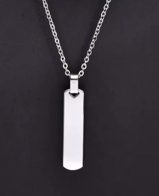Geometric Bar Necklace (Silver)