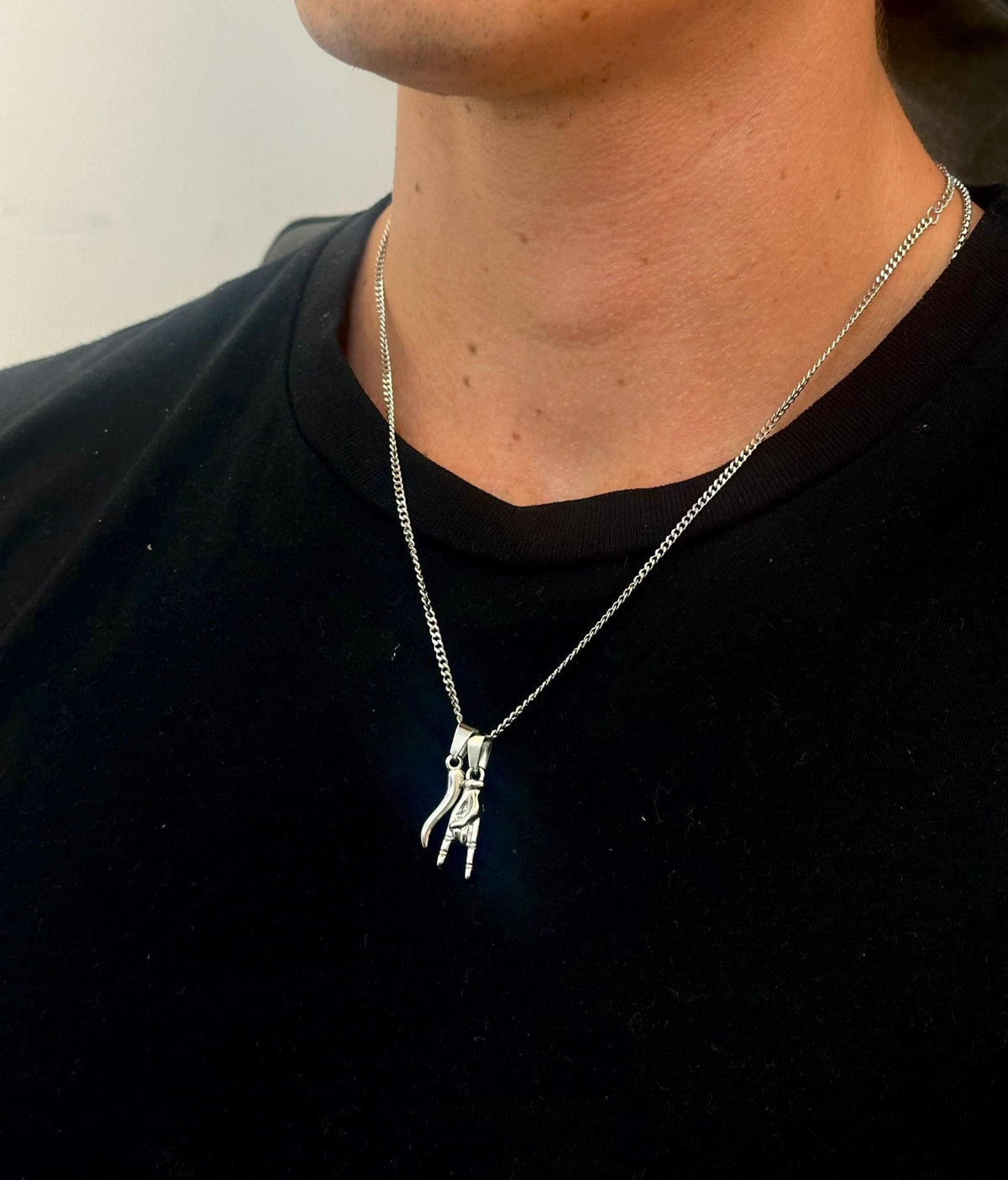 Mano Cornuto & Horn (Silver)