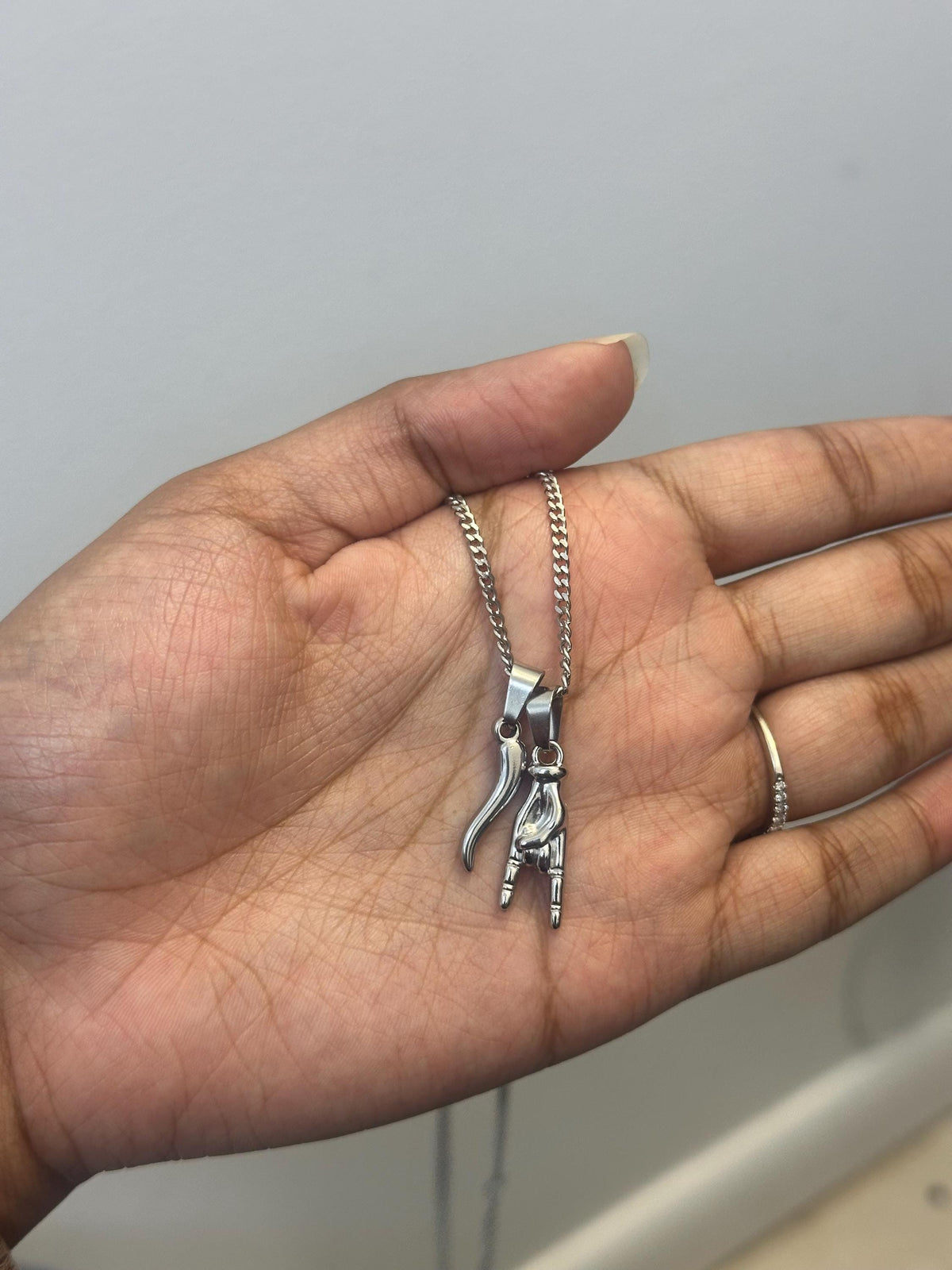 Mano Cornuto & Horn (Silver)