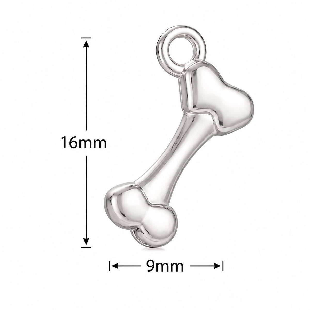 Dog Bone Charm Necklace for Dog Mom, Silver Stainless Steel Pendant, Waterproof, Keepsake, Pet Memorial