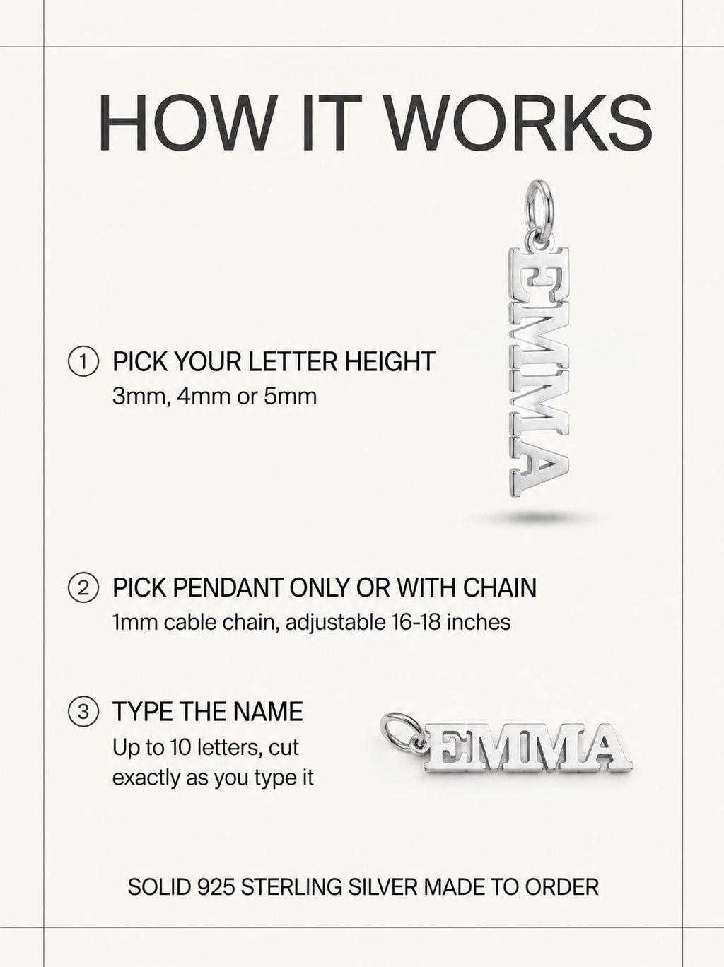 Custom Name Necklace (Silver)