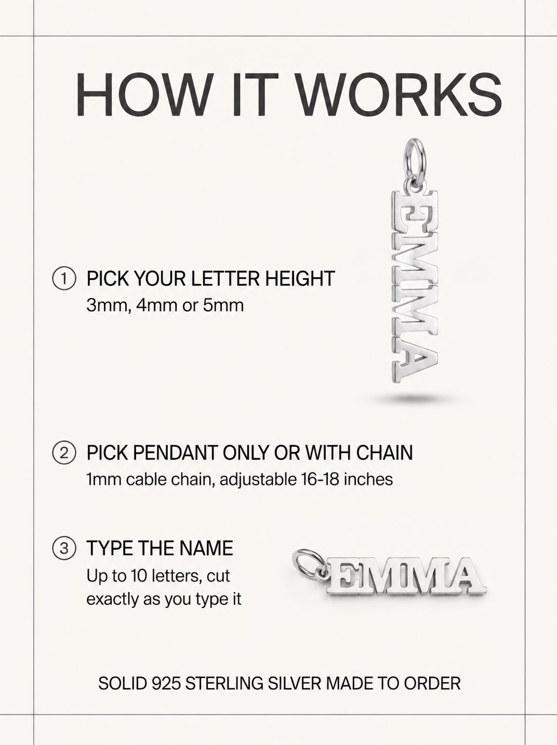 Custom Name Necklace (Silver)