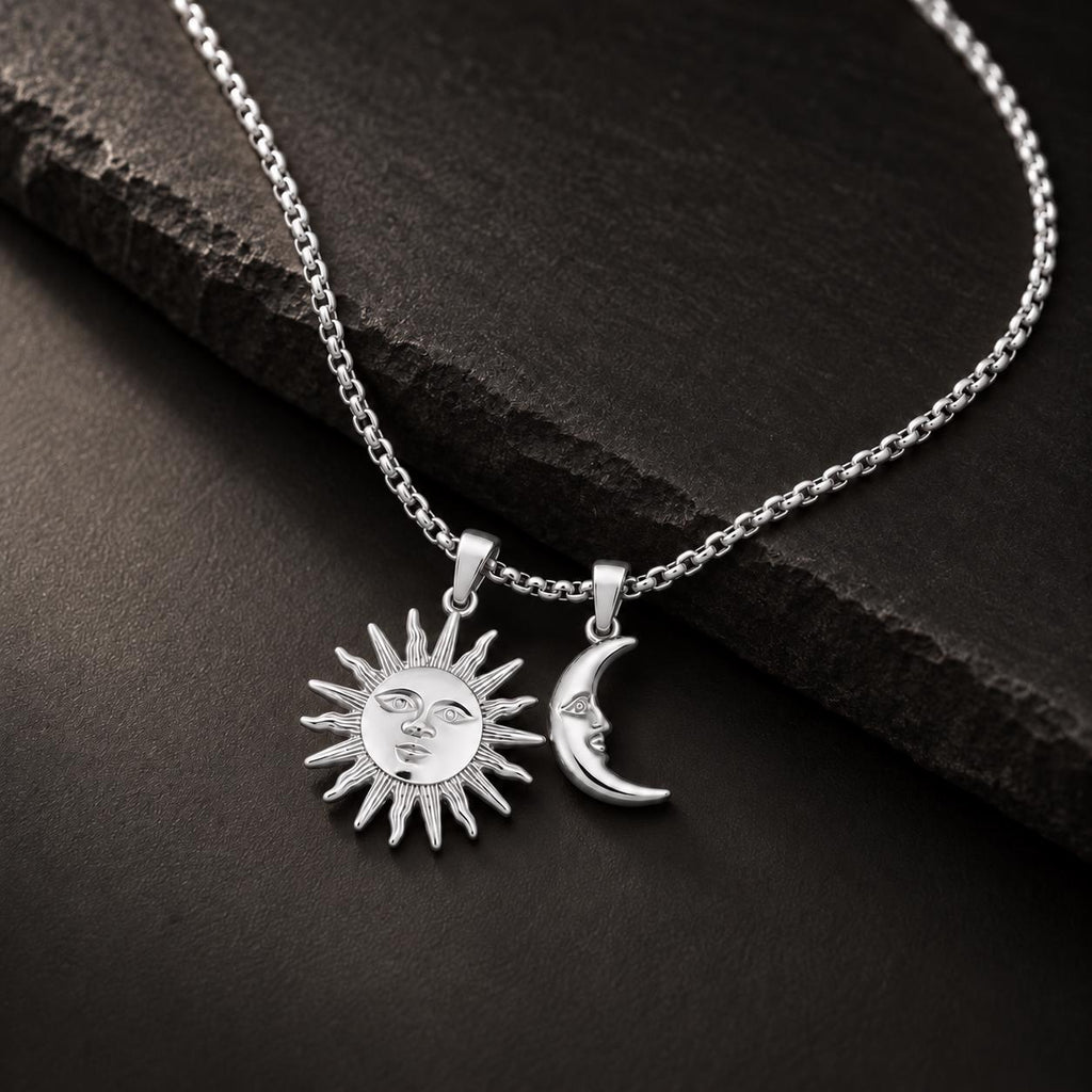 Sun & Moon Pendant Set (Silver)