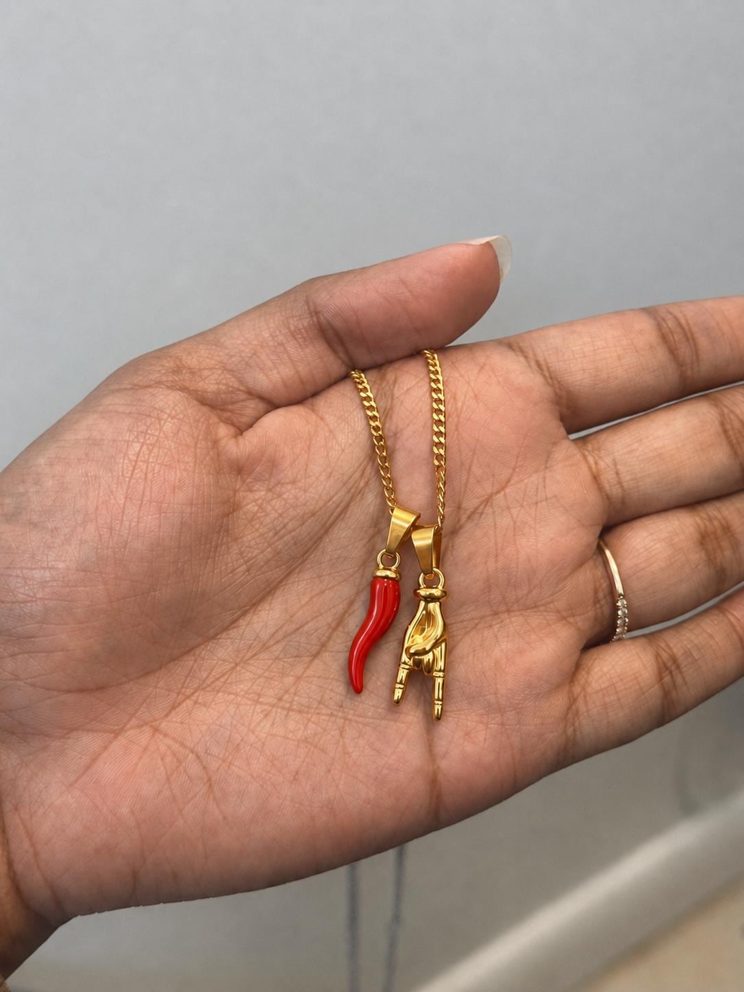Mano Cornuto & Red Horn (Gold)