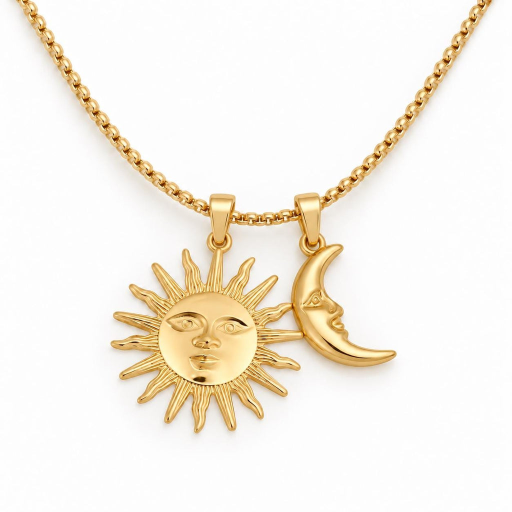 Sun & Moon Pendant Set (Gold)