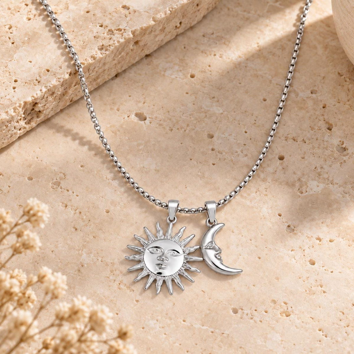 Sun & Moon Pendant Set (Silver)