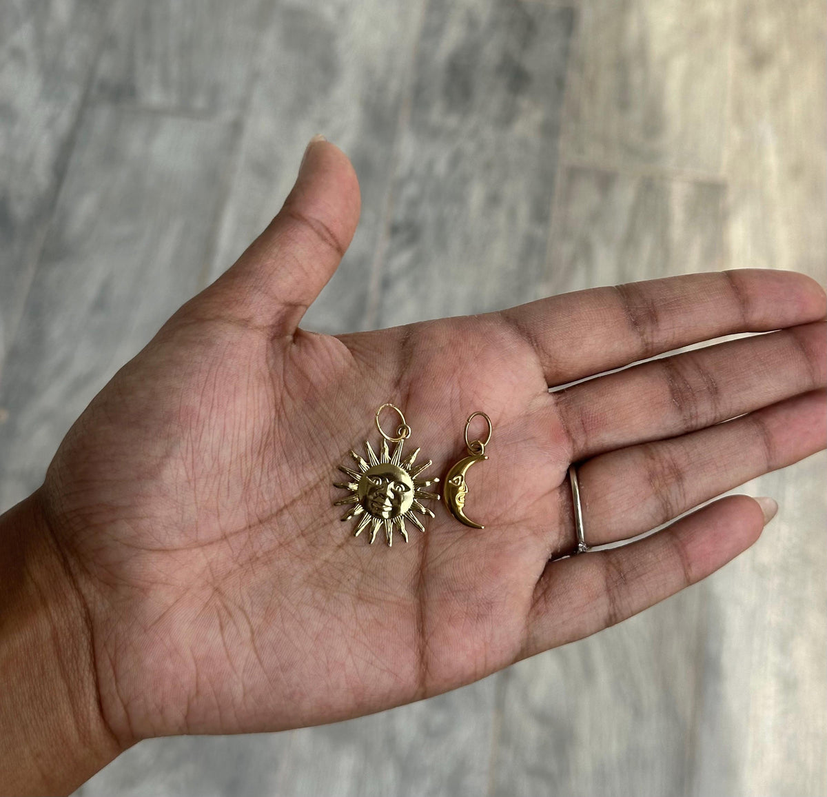 Sun & Moon Pendant Set (Gold)
